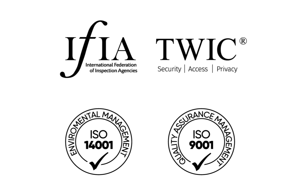 IFIA member, TWIC certified, ISO 9001 and ISO 14001 certified